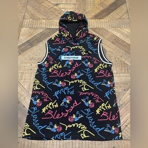 Streetwear Black Hoodie with Colorful Graphics
